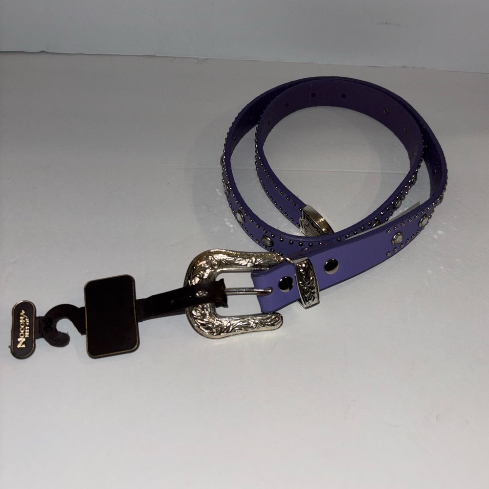 New Nocona Purple Western Belt Women's 32 Studded Rhinestone Cowgirl